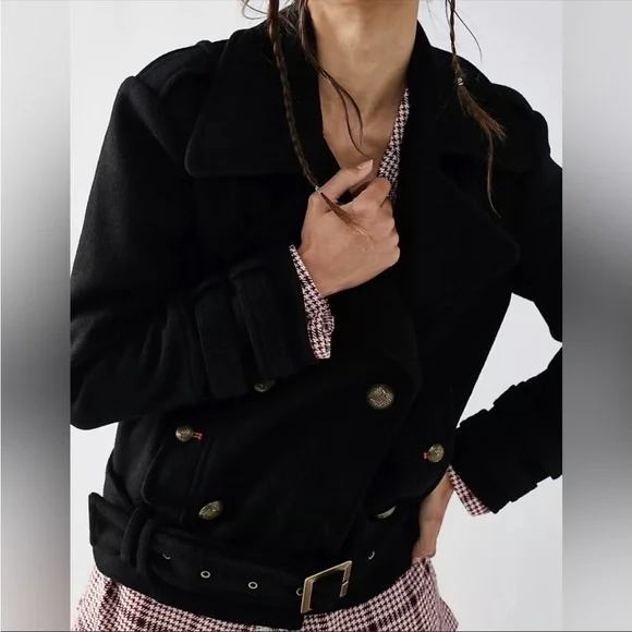 New🌟Free People Cecelia Peacoat - Classic Black-S